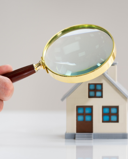 Casa siendo tasada por un experto